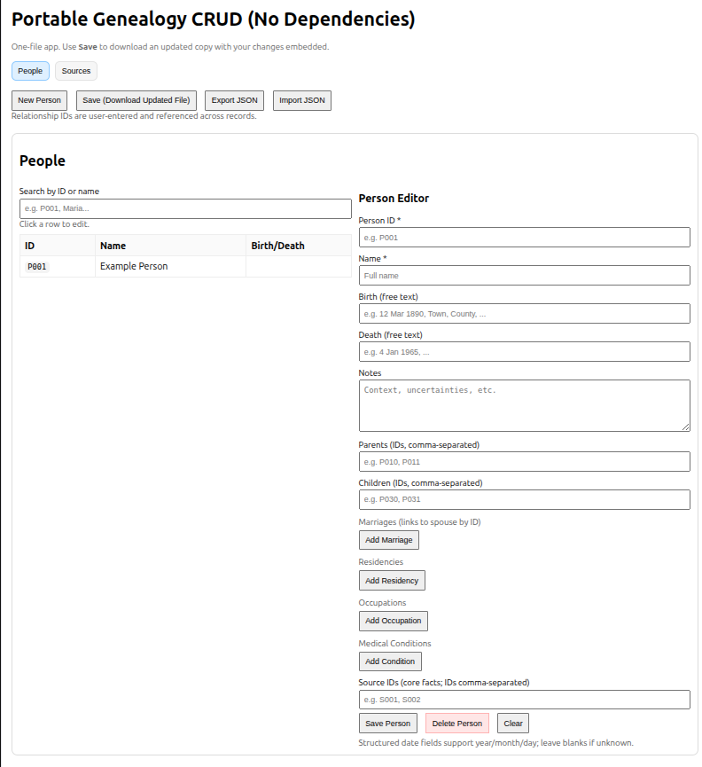 Picture of portable geneology db